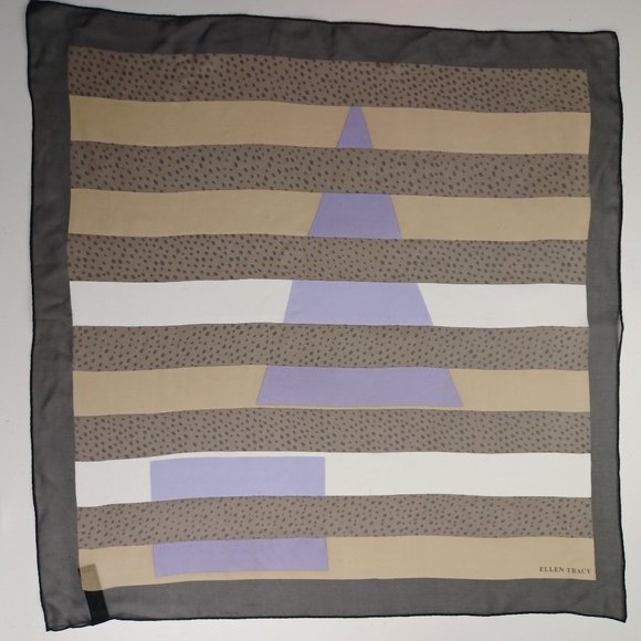 Vintage Ellen Tracy Sheer Silk Square Scarf - Picture 2 of 6